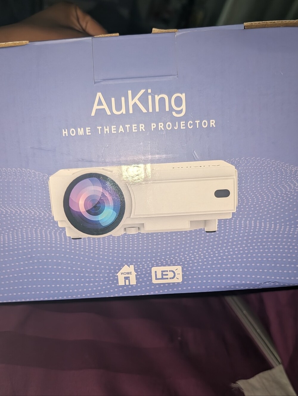 White Home Theater LED Projector - Compact Home Cinema